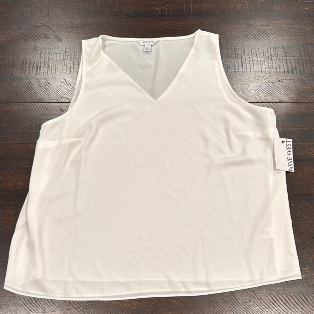 Nine West White Sleeveless Tank Top NWT